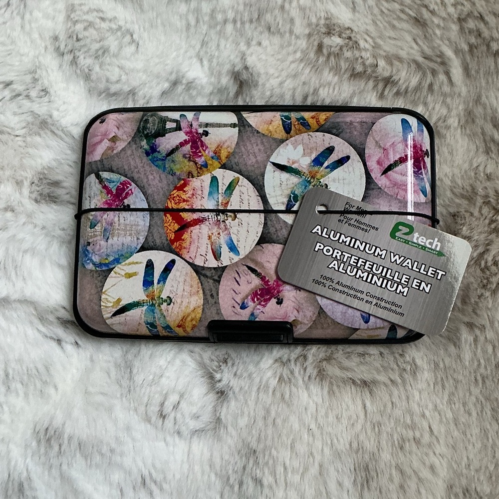 Ztech Compact Dragonfly Print Aluminum Wallet - Multicolor - Picture 2 of 5